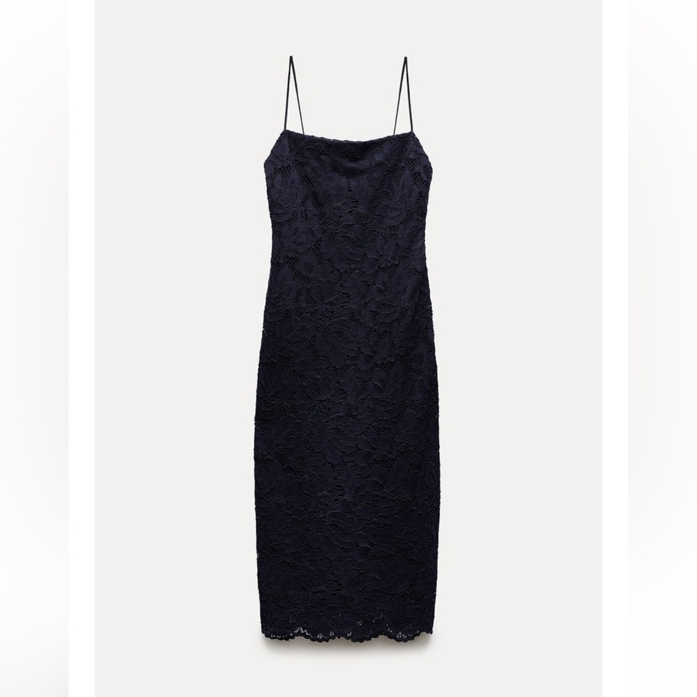 Zara lace tube midi dress